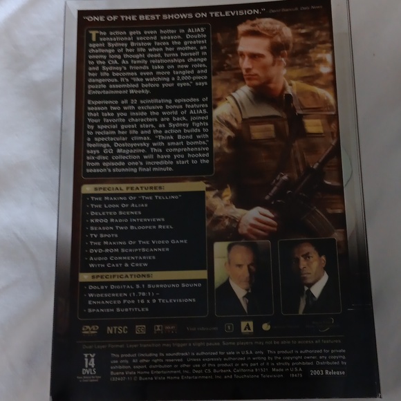 Alias,Season 1 and Season 2. 6 disc set NWT - Picture 11 of 15